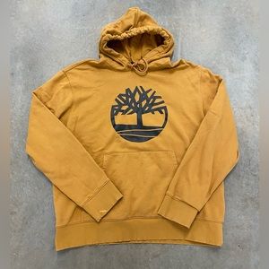 Timberland Core Tree Logo Fleece Pullover Hoodie Rust Orange Men's Size XL/TG